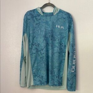 Huk Aqua Camouflage Hooded Shirt